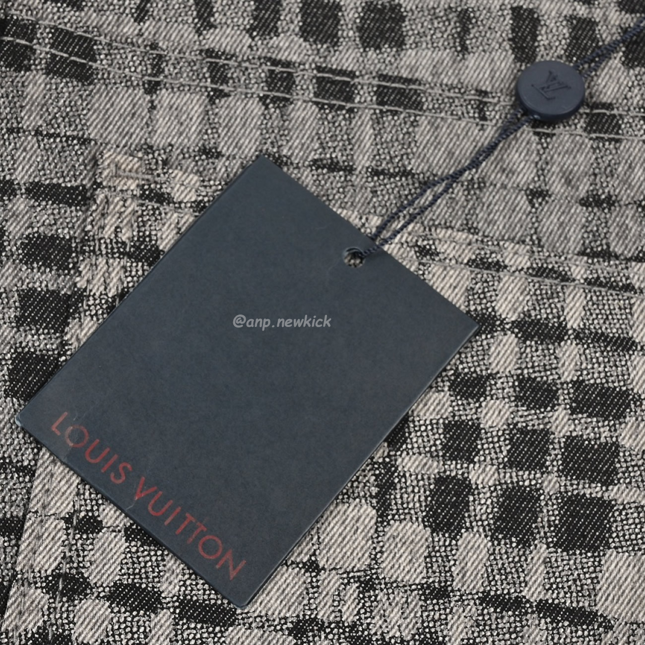 Louis Vuitton 1v 24ss Grey Checkerboard Printed Denim Shorts (7) - newkick.org